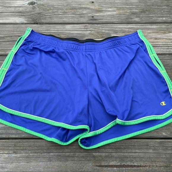 Champion Pants - Champion Women Shorts Sport Athletic Powertrain Double Dry Blue Shorts Size XL